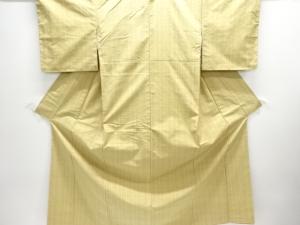 未使用品　縞織出し手織り紬着物